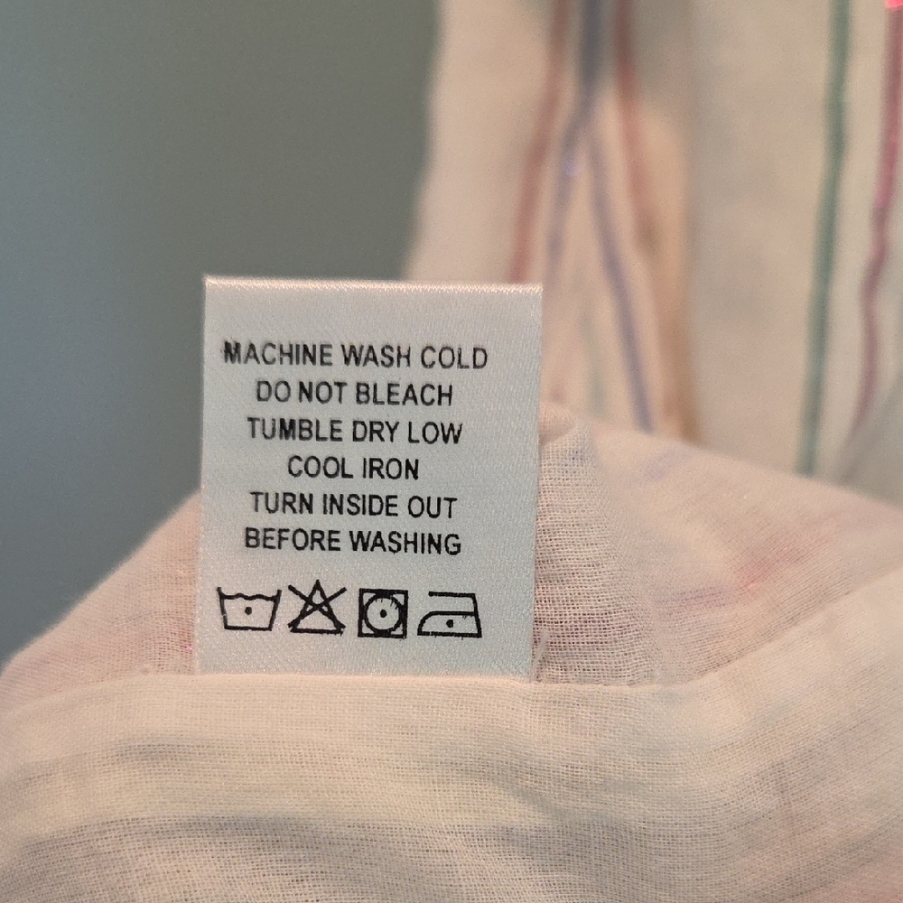 Tularosa Cait Mini Dress Ruffled Marshmallow With Metallic Stripes Size Small - Picture 8 of 14